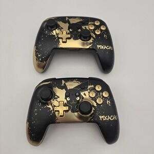 Nintendo Switch Pokemon Pikachu Black & Gold Wireless Controller (Tested, Works)